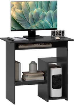 Compact Bureau - Schrijftafel - Computerbureau - Bureautafel - Bureau - Zwart - 80 x 45 x 75 cm — thumbnail 3