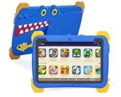 C Idea KinderTablet 10 Inch - KinderTablet - Blauw - Android 15.0 - 64GB - 4GB RAM - 10000 mAh Batterij - Quad Core Processor - Met Smart Watch - Met Touchscreen Pen - Met Leuke Accessoires