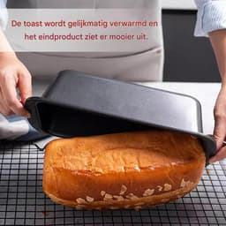2 stuks roestvrijstalen broodbakvormen - 19x9x6cm - Kleine broodbakvorm - Cakebakvorm - Rechthoekig - Met antiaanbaklaag - Geschikt voor oven en Ninja airfryer — thumbnail 3