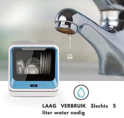 AMA® Mini Vaatwasser - Vaatwasser - Vaatmachine - met 6 Wasprogramma's - 42x44x44cm — thumbnail 4