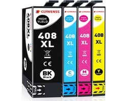Compatibele inktcartridges 408L 408XL 408 multipack zwart cyaan magenta geel voor Workforce Pro WF-C4310DW WF-C4810DTWF