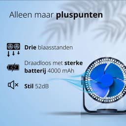 Draadloze Tafelventilator met 3 standen - Stil en Krachtig — thumbnail 3