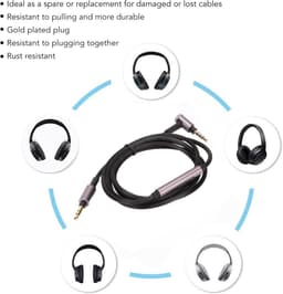 Audio-upgradekabel 3,5 mm naar 3,5 mm met microfoon voor hoofdtelefoons - compatibel met WH-1000XM4, XM3, XM2, MDR-1A, Hesh 3, Hesh 2. — thumbnail 5