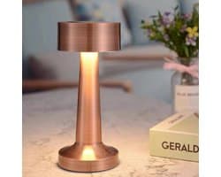 Aanraakgevoelige tafellamp, draadloze bedlamp, oplaadbare bedlamp, leeslamp, 3-standen instelbare helderheid, geschikt voor slaapkamers, eetkamers, slaapzalen, kantoren en woonkamers (roségoud).