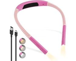 Nekleeslamp - Verbeterde LED-Leeslamp Voor Om De Nek - Boeklamp Voor Lezen In Het Donker 30/60 Minuten Timer - Oogvriendelijk - 3 Kleuren En 5 Helderheidsniveaus - Oplaadbare Leeslamp Voor Om De Nek Voor Kamperen - Breien En Repareren