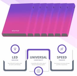 Draagbare externe harde schijf 1 TB USB 3.0 met led-display - Compact voor PS5, PC, Mac, en laptop — thumbnail 3
