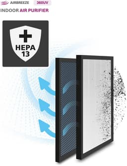 Laserliner AirBreeze 360UV - UV Luchtreiniger 360m³/h - HEPA13 - Inactiveren virussen/ bacteriën - Fijnstof 99,997% - Bijzonder stil < 20 dB - Verduisterend display - Wit design — thumbnail 5