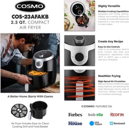 Compacte Elektrische Airfryer met Timer en Antiaanbaklaag 1000W — thumbnail 2