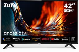 TuTu Android Smart TV - LED Full HD - 42 inch/108 cm - Frameless Design - Tripple Tuner DVB-T/T2/S/S2/C - HDMI x2, USB x2, CI+ - Voice Controle & Streaming apps - Geassembleerd in Eindhoven - TUS42FD1A — thumbnail 1