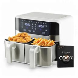 MasterPro Rocket Duo 900 Heteluchtfriteuse dubbel | wit | 9 liter inhoud en 2100 W vermogen | led-touchscreen en mand met antiaanbaklaag | friteuse | 11 functies in 1 — thumbnail 1