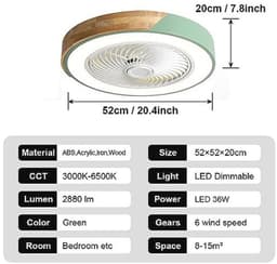 Moderne Plafondventilator met Verlichting en Afstandsbediening - 6 Snelheden en Verstelbare Kleurtemperaturen — thumbnail 5