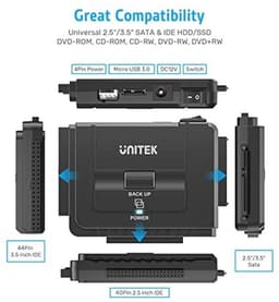 USB 3.0 naar IDE SATA Converter voor Externe Harde Schijf - Ondersteunt 2,5/3,5 inch HDD SSD met DC 12V 2A — thumbnail 4