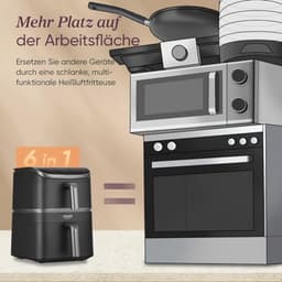 Turbo Tower Heteluchtfriteuse met 2 Kamers - 10,8 Liter Double Stack Airfryer voor Efficiënt Koken — thumbnail 4