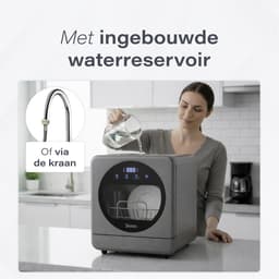 Skoov Mini Vaatwasser met waterreservoir - 3 couverts - 6 wasprogramma's - 45cm - Kleine smalle vrijstaande afwasmachine - Camping - Grijs — thumbnail 10
