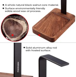 Hoofdtelefoon Houder van Walnoot Hout en Aluminium voor Desktop — thumbnail 4