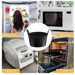 6 stuks-Muffinvormpjes - Eierbakvormpjes - Eierstoomvormpjes - Bakvormen - Siliconen - Eierstoomkommen - Bakaccessoires - Geschikt voor ovens, magnetrons en airfryers - Grijs - 7*9*5,5 cm — thumbnail 4