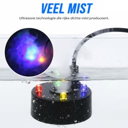 longziming Ultrasone Mistmaker – Mini Vernevelaar met 4 LED-Lampjes – Stil – Kleurveranderend – Voor Vijver, Aquarium, Halloween en Decoratie - tuinfonteinaccessoires — thumbnail 2