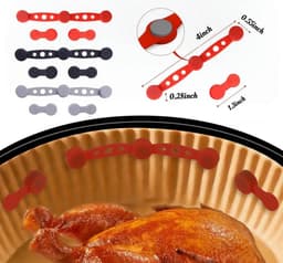Siliconen Airfryer magneetstrips - Airfryer papierhouder - Bestand tegen hoge temperaturen - 3*3 pcs - Geschikt voor de meeste airfryers, waaronder: Ninja Foodi AF300EU AF400EU SL400EU Tristar FR-9416 Inventum GF501HLDB Tomado TAF3202B enzovoort — thumbnail 2