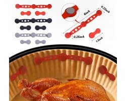 Siliconen Airfryer magneetstrips - Airfryer papierhouder - Bestand tegen hoge temperaturen - 3*3 pcs - Geschikt voor de meeste airfryers, waaronder: Ninja Foodi AF300EU AF400EU SL400EU Tristar FR-9416 Inventum GF501HLDB Tomado TAF3202B enzovoort — thumbnail 1