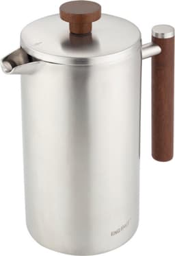 KINGHoff French Press 1 Liter – RVS 304 – Dubbelwandig – Houten Handgreep – Luxe Koffie & Thee Zetter – KH-1995 — thumbnail 3
