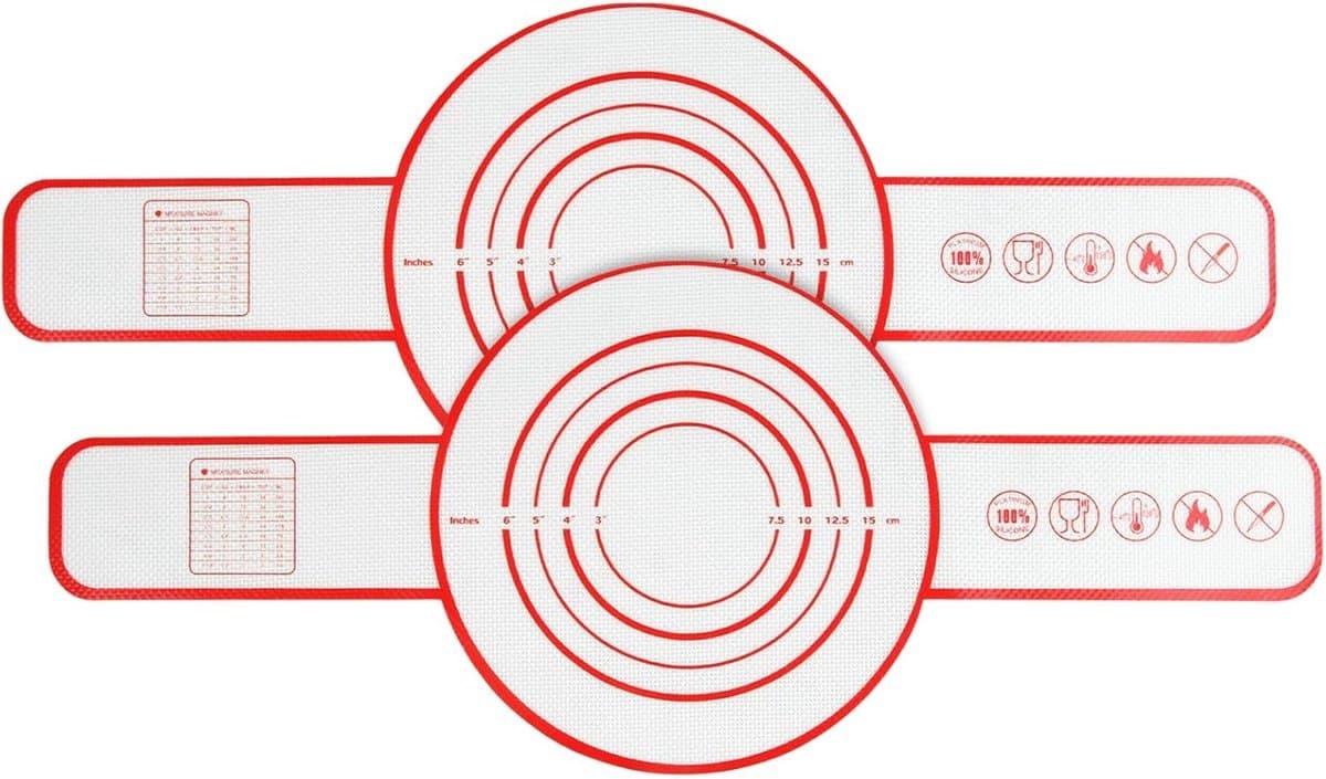 2 stuks Bakmat voor Nederlandse Oven - Broodslinger - Siliconen- Sling-bakmat met lange handgreep - Broodbakmat - Herbruikbare Nederlandse Ovenvoering met Lange Handvatten-Geschikt voor airfryer, oven en magnetron 52.5×21.5×0.04cm — afbeelding 1