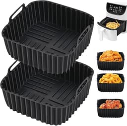 Herbruikbare Siliconen Vorm voor Airfryer - 20 x 20 cm - 2 Stuks — thumbnail 1
