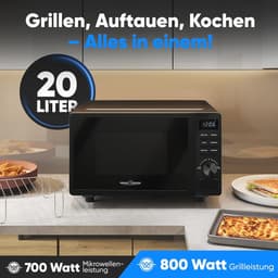 Magnetron met Grill 20L - Draaipleateloze Magnetron met Timer en Ontdooifunctie — thumbnail 2