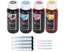 Navulverpakking Inktflesjes Geschikt voor Diverse Printers - 4 Stuks