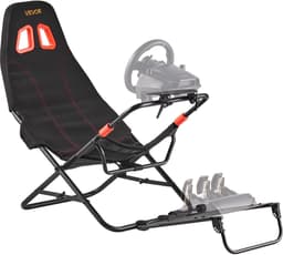 VEVOR Stuurwielstandaard, Opvouwbare en Verstelbare Cockpit voor Racesimulator, 620 mm Breed, Compatibel met Logitech G923/G920/G29, Thrustmaster T248p, Fanatec, Hori, Mad Catz, Zwart — thumbnail 1
