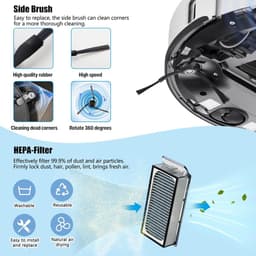 Accessoireset - Geschikt voor Dreame X50 Ultra Complete/ L50 Pro Ultra/S50 Pro - 2 Hoofdrolborstel, 6 Stofzak, 4 Zijborstels, 2 Filter, 4 Dweildoeken, 1 Reinigingsborstel — thumbnail 3