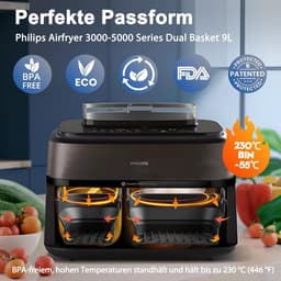 Accessoires Heteluchtfriteuse Gescht voor Philips Airfryer 3000-5000 Serie 9L, Opvouwbare Siliconenvorm Herbruikbare Ovenschaal voor Philips Dual Basket Airfryer NA350/NA550 9L — thumbnail 5