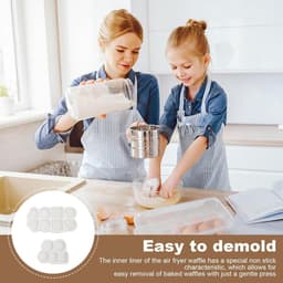 Siliconen wafelvorm inzetstuk voor Airfryer, 9 verschillende patronen, hittebestendig, wafels, chocolade, pleisters — thumbnail 2