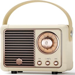 Ynkkvre - Retro bluetooth speaker - vintage decor - draagbare draadloze bluetooth speaker -Wit — thumbnail 1