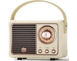 Ynkkvre - Retro bluetooth speaker - vintage decor - draagbare draadloze bluetooth speaker -Wit