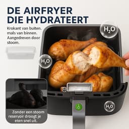 Slimme Luchtfriteuse 5L – Airfryer – Stoomtechnologie – Kinderslot – BPA-vrij – Crispy buitenkant & sappige binnenkant — thumbnail 3