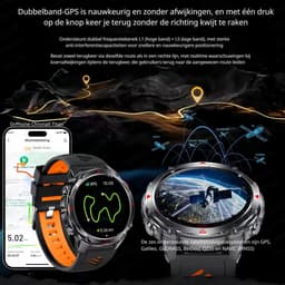 DrPhone ChronaX Titan GPS Smartwatch – Bluetooth Bellen – Waterdicht – Hartslag/Slaap/Bloedzuurstof metingen – 1.46' HD – Heren Dames - Led licht - Nederlands App + Horloge taal - Zwart — thumbnail 5