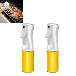 2 stuks 200 ml oliesprayfles - Lekvrij ontwerp voor eenvoudig gebruik - Kookoliespray - Keuken BBQ oliesprayfles - 195 * 54 mm - Geschikt voor keuken BBQ, Airfryer, salade, bakken - Wit — thumbnail 1