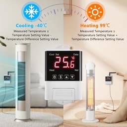 Digitale Temperatuurregelaar AC110-230V Verwarmen Koelen met Alarmfunctie -40℃ tot 99℃ — thumbnail 5