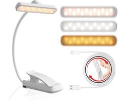 Verstelbare LED Leeslamp met 3 Kleuren en 5 Helderheidsniveaus – Dimbaar, Oplaadbaar, Compact en Lichtgewicht