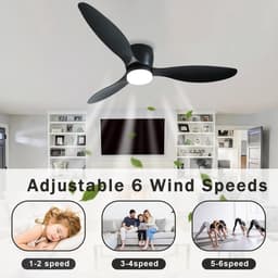100cm Plafondventilator met Verlichting en Afstandsbediening - Stille LED Tricolor Plafondlamp voor Woonkamer en Slaapkamer — thumbnail 3