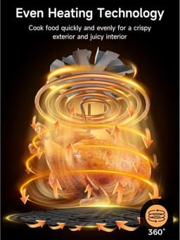 Compacte 7-in-1 Multifunctionele Airfryer Oven met Digitaal Display en Kijkvenster — thumbnail 6