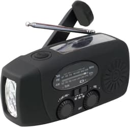 Noodradio - Bouwradio - Noodpakket - Noodradio Solar Opwindbaar - Noodpakket voor thuis - Draagbare radio - Powerbank 2000 mAh - Zwart — thumbnail 1