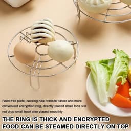 Ronde Kookstand - Roestvrijstalen Grate Kookstand - Ronde Grill - Stoomrek - Koelrooster - Topstand - Roestvrijstalen Stoominzet - Airfryer Accessoires voor Pannen - Bakken en Koken — thumbnail 4