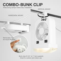 Draagbare 12V LED Leeslamp en Stille Persoonsventilator Combo voor Camper en Caravan — thumbnail 5