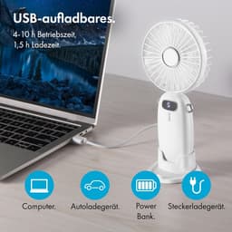 Draagbare Oplaadbare Mini Nekventilator met 5 Snelheden en Telefoonhouder - USB Ventilator voor Thuis, Kantoor en Reizen — thumbnail 5
