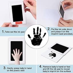 Allecta - Baby Footprint en Handprint Fotolijst Klei Kit voor pasgeborenen, Jongens en Meisjes - zwart — thumbnail 5