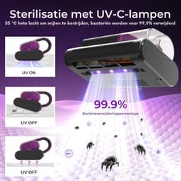 Huisstofmijt Stofzuiger - Mijtstofzuiger Voor Matrassen - 15 Kpa Zuigkracht 35000 Tpm - Mijtstofzuiger Met UV-C-Licht - Bestrijdt Bedwantsen - Verwijdert 99,9% Van De Bacteriën - Allergenen - 4 M Kabel — thumbnail 5