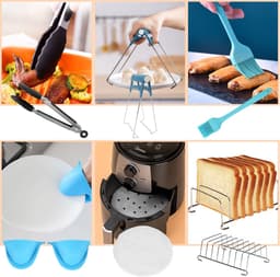 12 stuks 8 inch accessoires voor heteluchtfriteuse met antiaanbaklaag, machinewasbaar, voor siliconen bakvorm accessoires voor heteluchtfriteuse — thumbnail 6