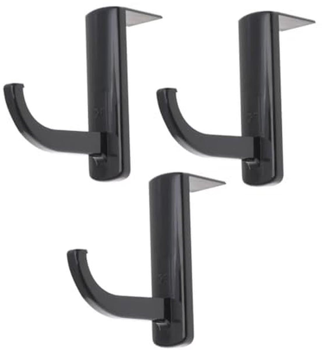 PHENOFICE Pack of 3 self-adhesive headphone holders, hooks, ideal for storing headsets, black, table or monitor, space-saving and practical, stable grip for all headphones — afbeelding 1
