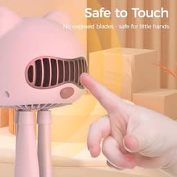 Stroller Fan Met Oplaadbare Accu en Aroma Verdeler - Handventilator en Tafelventilator in Bladloze Ontwerp — thumbnail 2